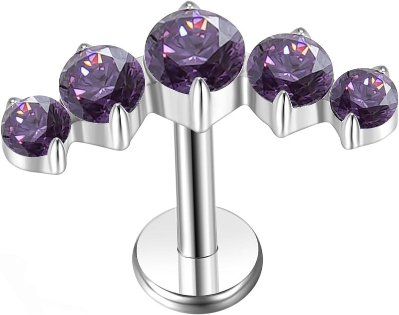 TOMIDES G23 Titanium Flat Back Earrings Studs 18g 16g F136 Implant Grade Titanium Labrets Press Fit Threadless Push In Dainty Cartilage Helix Conch Lobe Lip Tragus Piercing Jewelry - Image 1